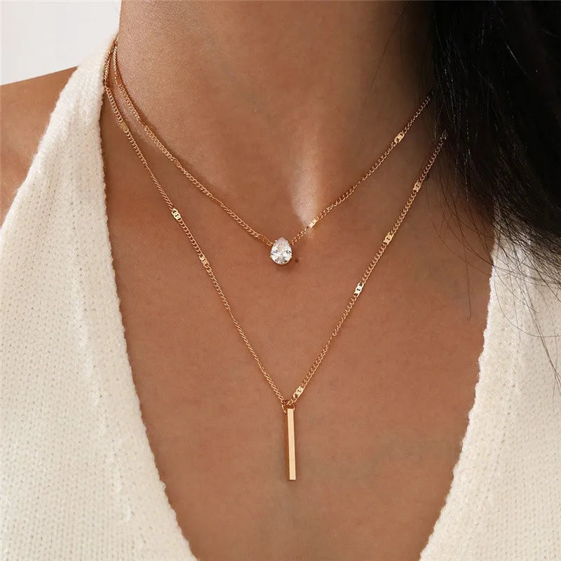 Simple Pearl Beads Chic Exquisite Necklace Gold Color Thin Chain Minimalist Charm Collar Jewelry Women