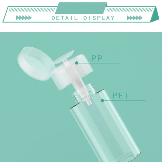 Botellas rellenables de 100/200/300 ml, dispensador de bomba vacía tipo pulsador para esmalte de uñas y desmaquillante.