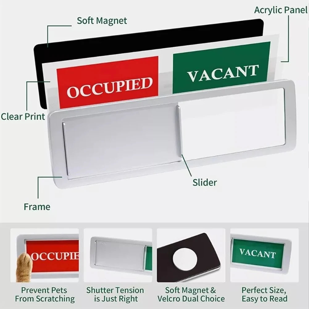 Letrero de privacidad para puerta, letrero de ocupado/desocupado, letrero deslizante con número, indicador de molestias para casa, oficina, baño, reuniones, hotel, hospital
