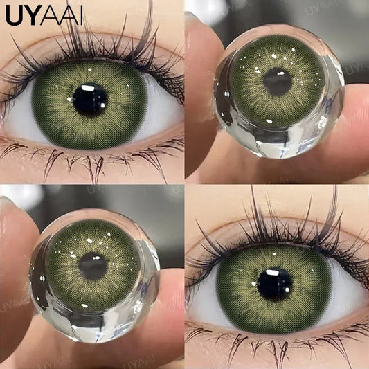 UYAAI 1Pair PATTAYA Series Fashion Makeup Beauty Contacts Lenses Soft Yearly Green Contacts Eyes Color Lenses Colored lenses
