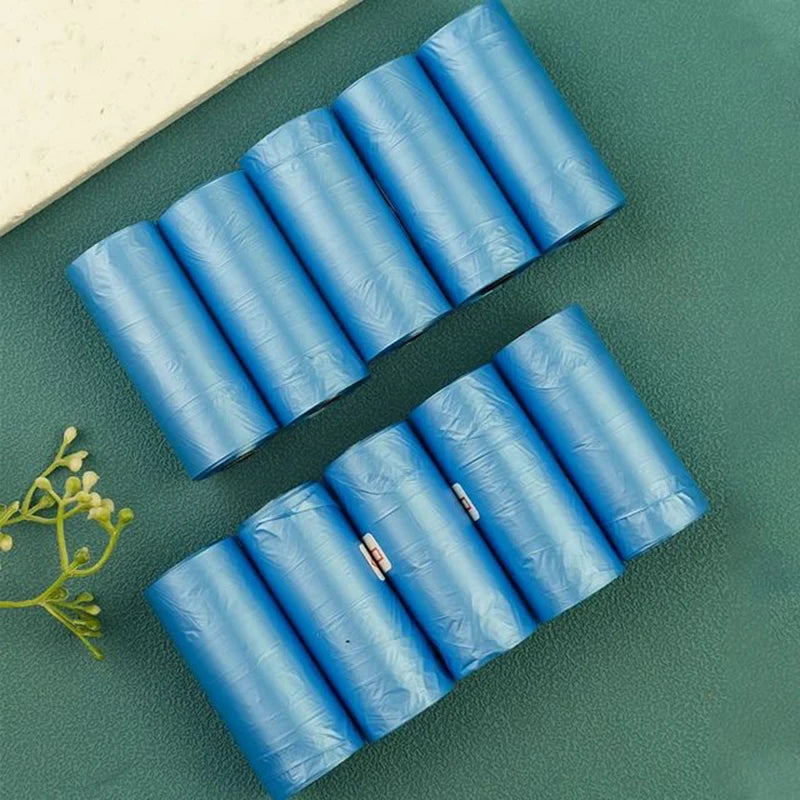 Bolsas biodegradables para excrementos de perro y gato, para limpieza de residuos (15 bolsas/rollo), para exteriores