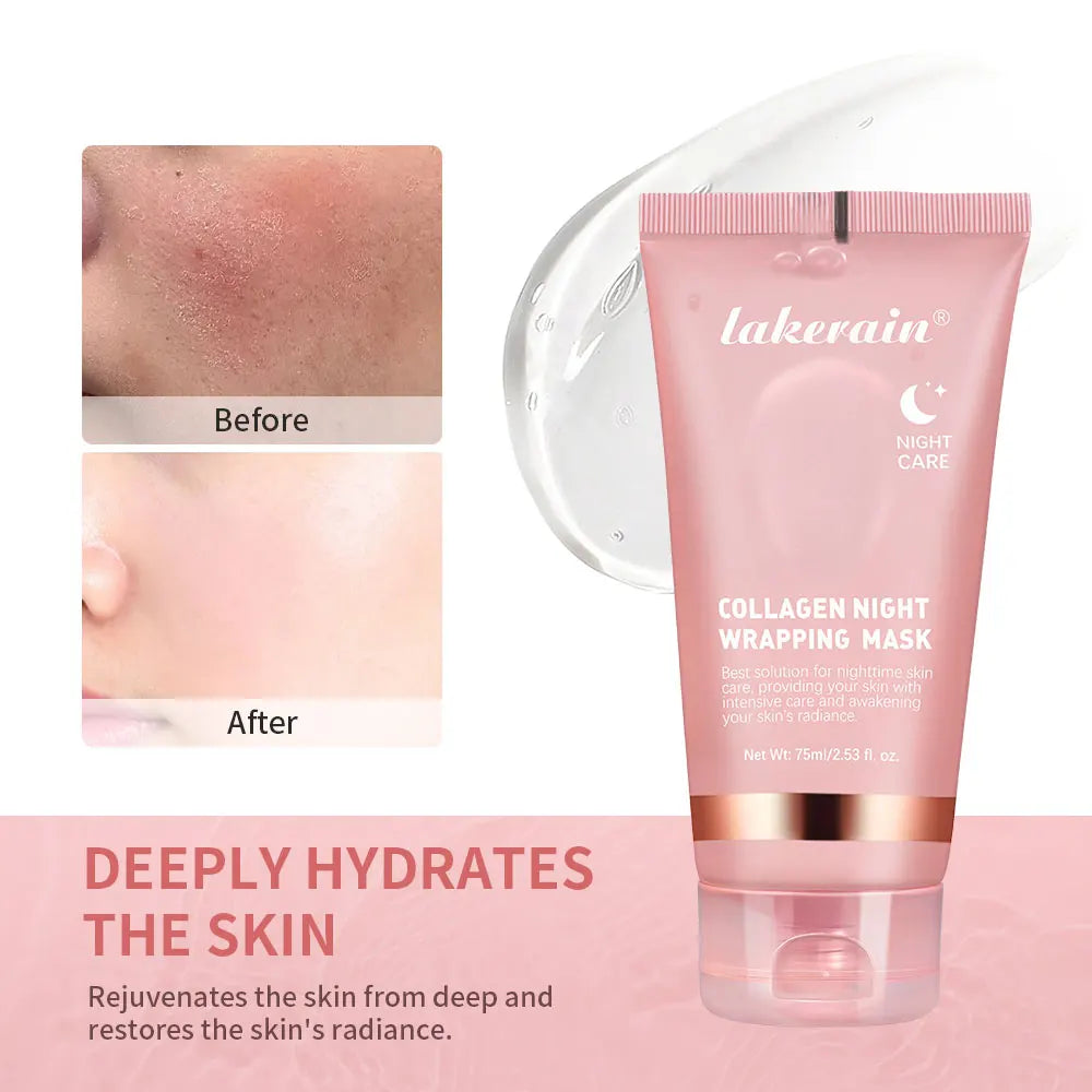 Mascarilla coreana de colágeno profundo, mascarilla peel-off, antiarrugas, lifting, cuidado de la piel, paquete biológico, envoltura nocturna, para mujer, piel de la noche.