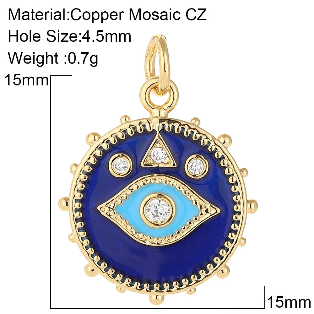 Evil Blue Eye Heart Necklace for Women Cute Gold Star Collars Diy Pendant Stainless Steel Chain High Quality