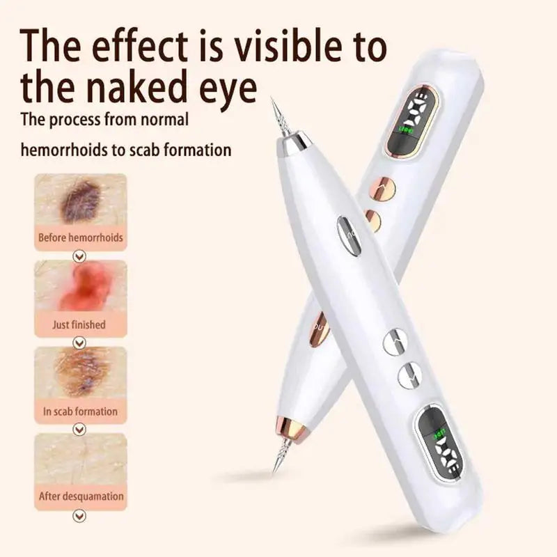 Lápiz láser para eliminar lunares, manchas y marcas en la piel, ideal para rostro y cuerpo.