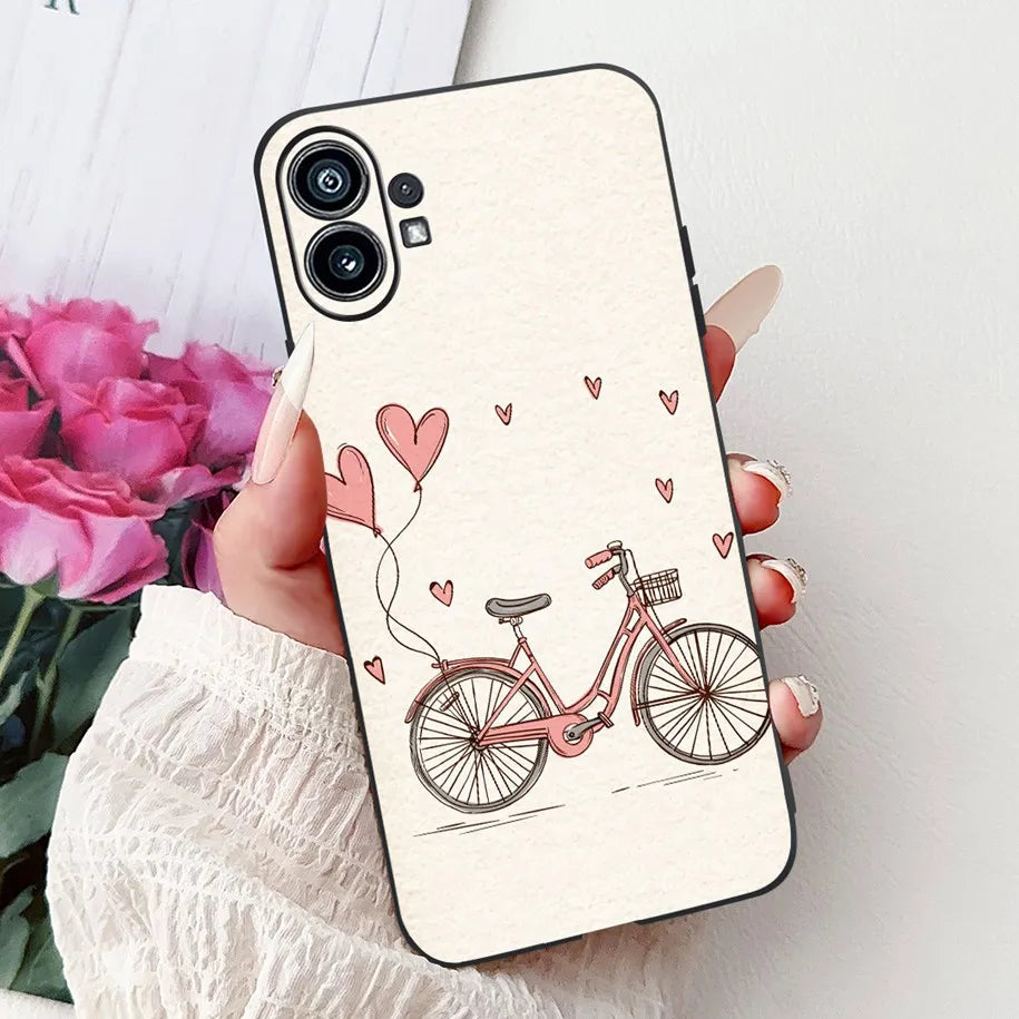 Funda para teléfono de 6,55" para Nothing Phone (1) One 1 A063, carcasa trasera de silicona suave negra a prueba de golpes para Nothing Phone1, funda con dibujos animados, nueva