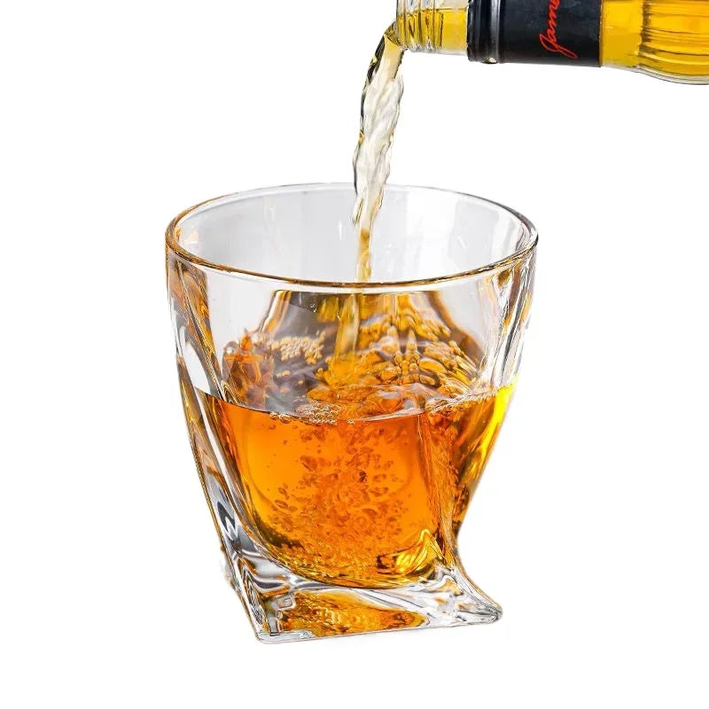 280ml/290ml Crystal Glass Creative Rotating Whiskey Ice Patterned Cocktail Glass Bar Beer Cup