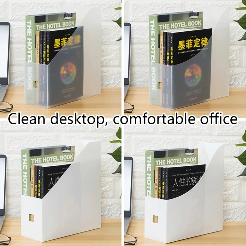 Organizador de documentos y revistas de plástico, caja de almacenamiento multifuncional, estuche de escritorio para el hogar y la oficina.