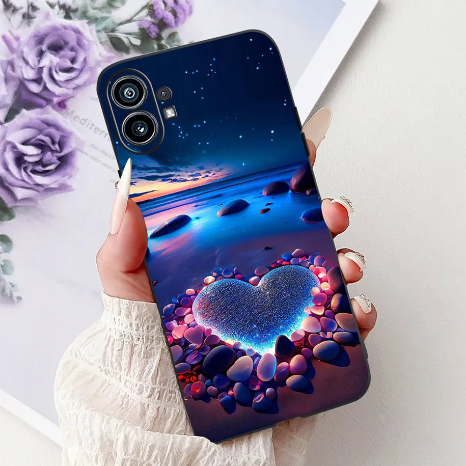 Funda para teléfono de 6,55" para Nothing Phone (1) One 1 A063, carcasa trasera de silicona suave negra a prueba de golpes para Nothing Phone1, funda con dibujos animados, nueva