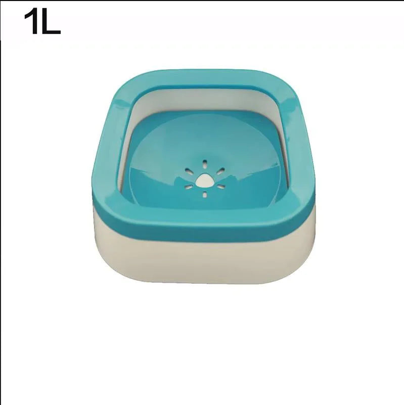 Tazón flotante de plástico ABS para perros de 1,5 l, con boquilla antihumedad y dispensador de agua sin derrames.