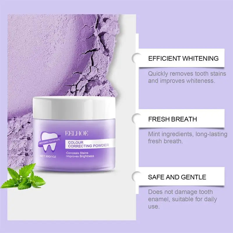 Polvo blanqueador dental de 5 días que elimina manchas de placa, sarro y problemas de higiene bucal. Productos para el cuidado dental.
