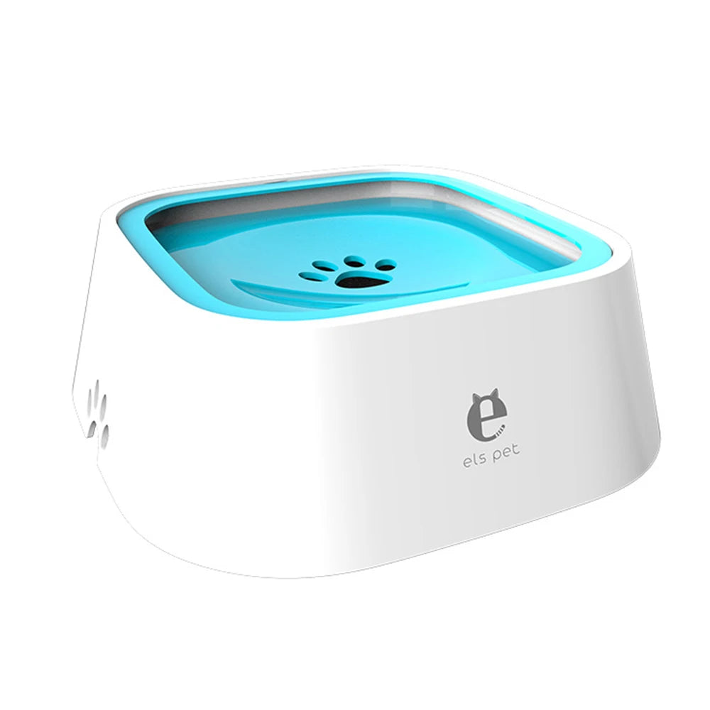 Tazón flotante de plástico ABS para perros de 1,5 l, con boquilla antihumedad y dispensador de agua sin derrames.