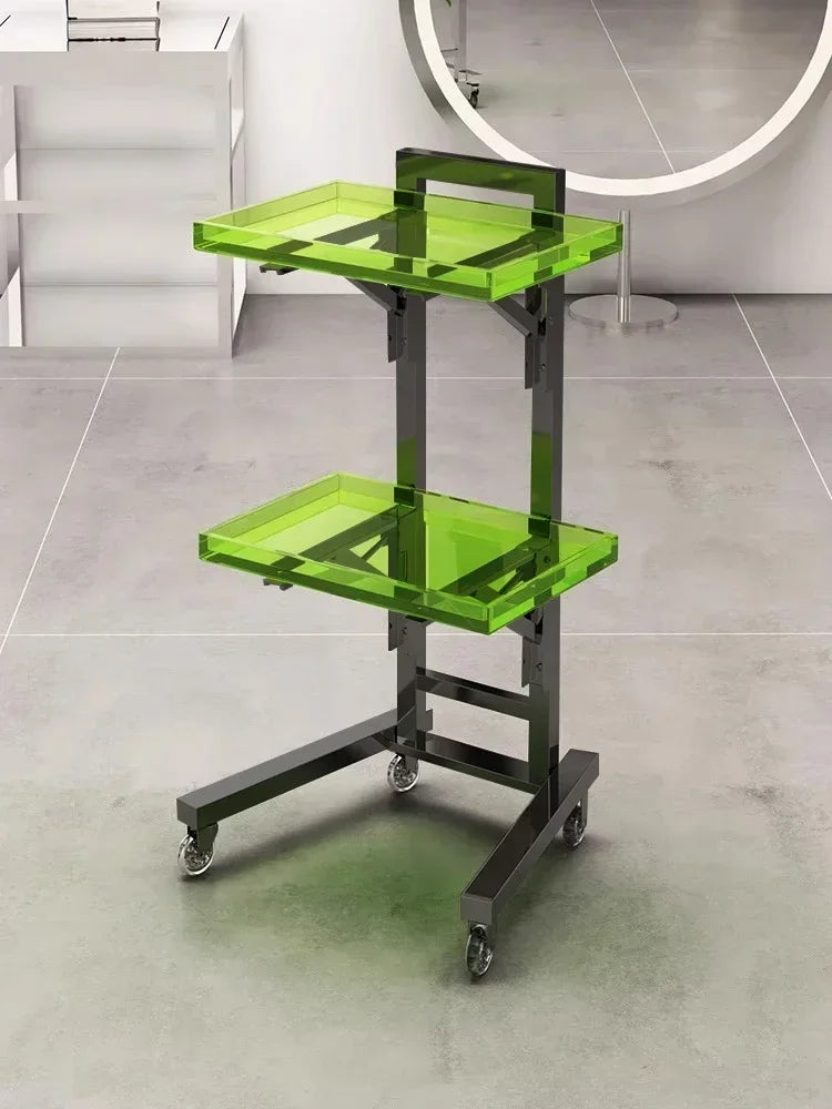 Carrito de acero inoxidable para salón de tatuajes, mueble de peluquería multicapa, carrito de herramientas de almacenamiento