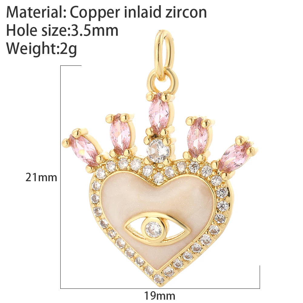 Evil Blue Eye Heart Necklace for Women Cute Gold Star Collars Diy Pendant Stainless Steel Chain High Quality