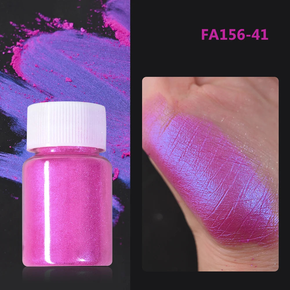 1Box Cherry Pink Chrome Pearl Nail Powder Gradient Mirror Effect Nail Art Glitter Auroras Rubbing Dust Nail Art Decoration 10g