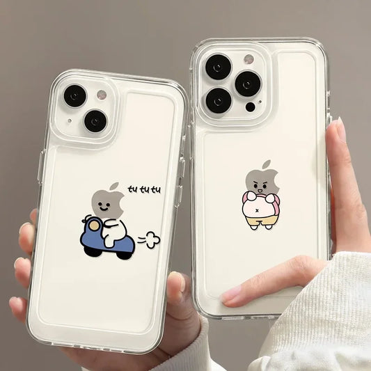 Funda divertida para iPhone 16, 15, 14, 13, 12, 11 Pro Max, XR, X, XS, 13, 12 Mini, suave y transparente