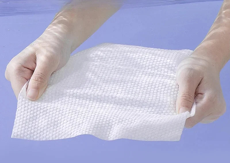 100 toallas desechables para el rostro, toallitas secas de algodón suave, toallitas para lavar y secar el rostro.