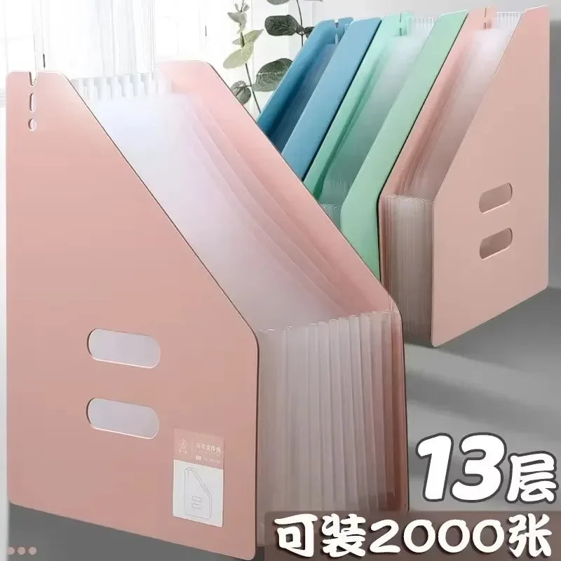 Carpetas de archivos multicapa con bolsa de expansión para clasificación y soporte para papel A4.