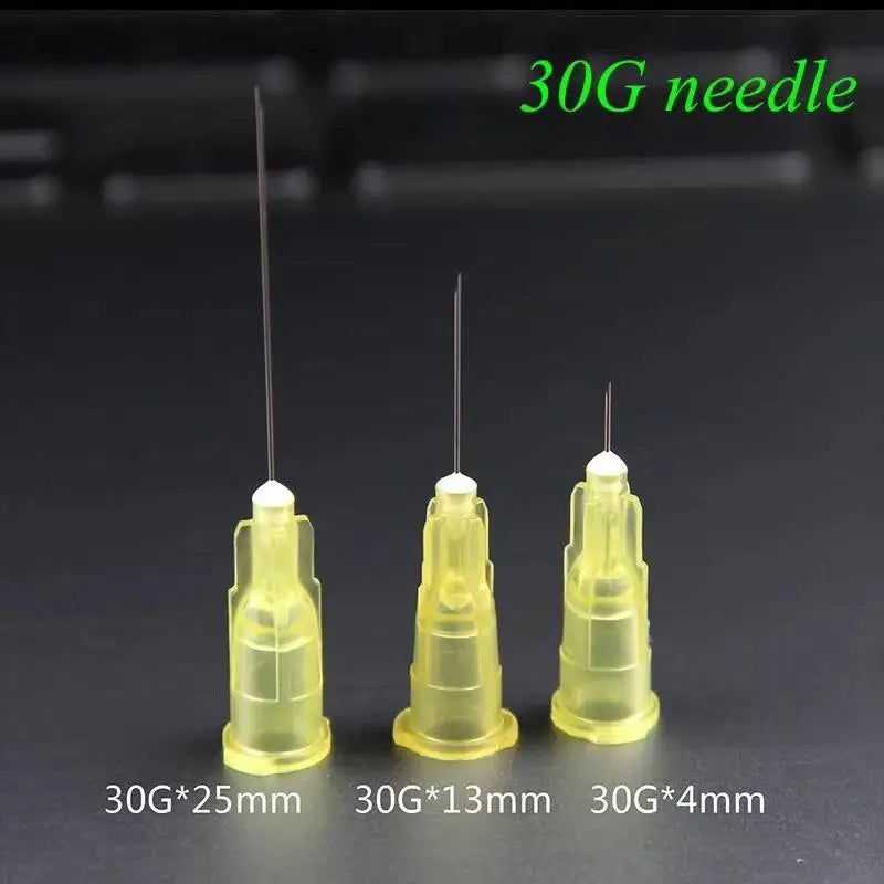 100 unidades/caja de agujas desechables de 30 g, 4 mm y 13 mm, pequeñas agujas de tatuaje indoloras, agujas de inyección, herramienta quirúrgica