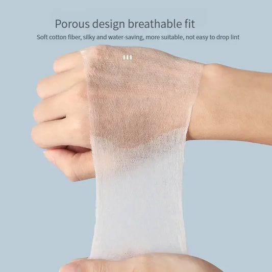 200 almohadillas de algodón desechables elásticas de algodón húmedo que ahorran agua, portátiles, desmaquillantes, transpirables, para mascarillas faciales.