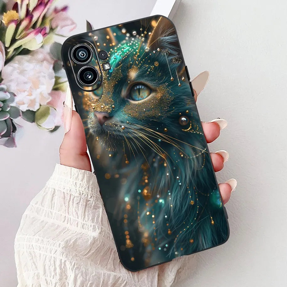 Funda para teléfono de 6,55" para Nothing Phone (1) One 1 A063, carcasa trasera de silicona suave negra a prueba de golpes para Nothing Phone1, funda con dibujos animados, nueva