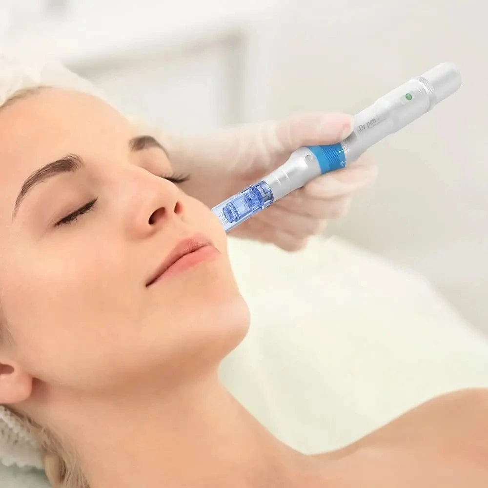 Ultima Dr Pen A6 original con 6 cartuchos, kit de herramientas eléctricas inalámbricas para el cuidado de la piel, máquina de belleza de mesoterapia automática para uso doméstico.