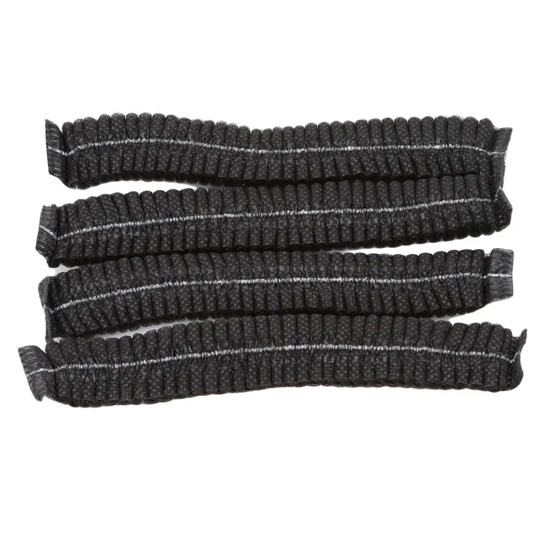 100 unidades/paquete de cubrecabezas desechables, de red, a prueba de polvo, transpirables, para ducha, baño y cocina.