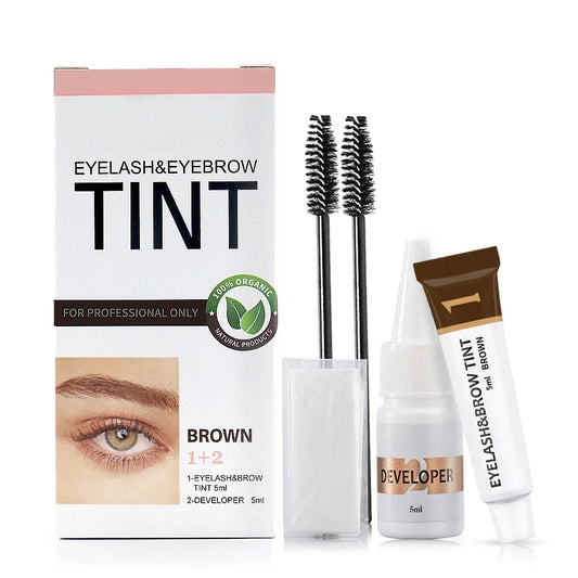 Kit de tinte para pestañas y cejas, resistente al agua, 15 minutos de duración, para realzar cejas, tinte permanente de larga duración.