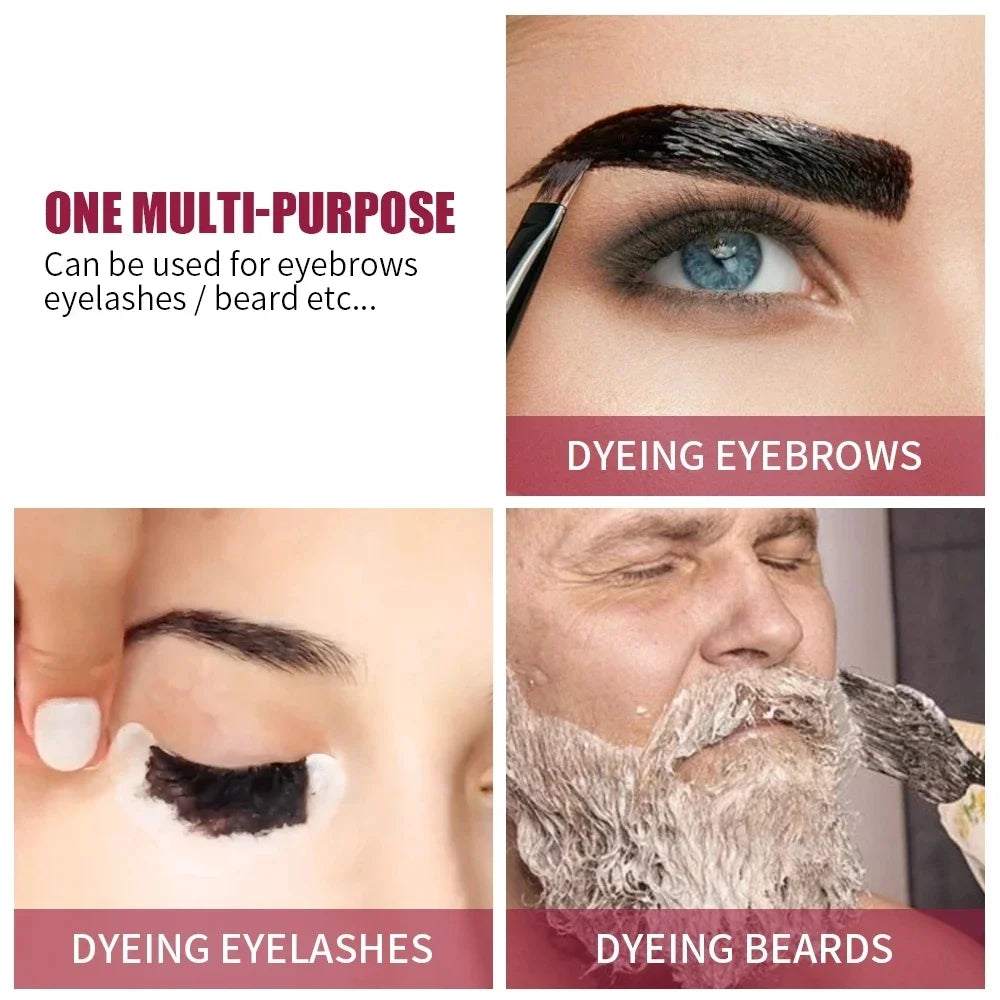 Kit de tinte para pestañas y cejas, resistente al agua, 15 minutos de duración, para realzar cejas, tinte permanente de larga duración.