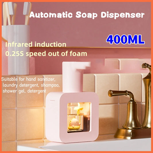 Nuevo dispensador de jabón automático, desinfectante de manos para mascotas, sin contacto, con carga USB, 400 ml, dispensador de líquido, desinfectante de manos personal.