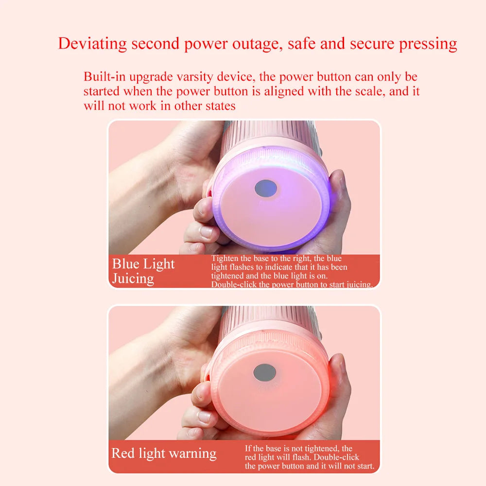 Licuadoras recargables, exprimidores de frutas frescas, azul/rosa, USB, portátiles, mini licuadora eléctrica rápida, máquina para hacer batidos y hielo.