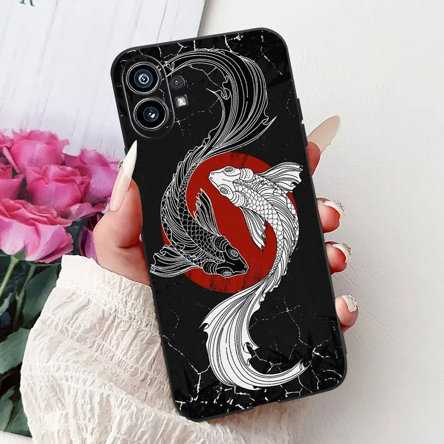 Funda para teléfono de 6,55" para Nothing Phone (1) One 1 A063, carcasa trasera de silicona suave negra a prueba de golpes para Nothing Phone1, funda con dibujos animados, nueva