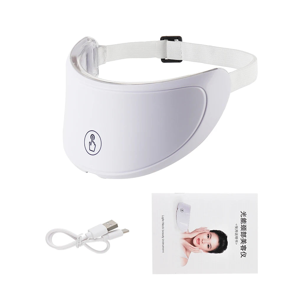 Máquina de belleza para rostro y cuello, masajeador LED para el cuidado de la piel