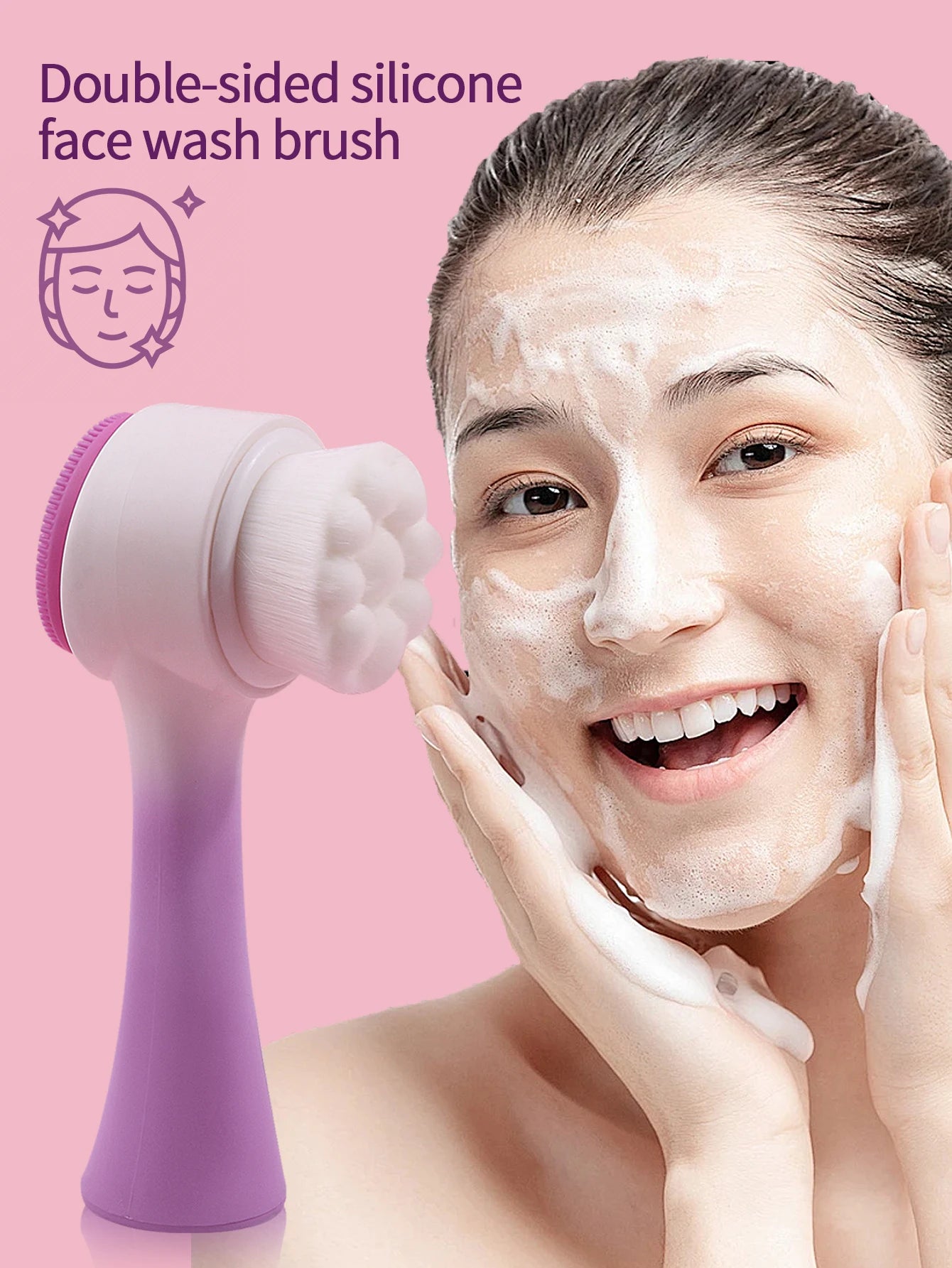 Cepillo de limpieza facial de silicona, cuidado de masajes, cepillo facial y spa, conjunto de diadema y pulsera, diadema para el cuidado de la piel