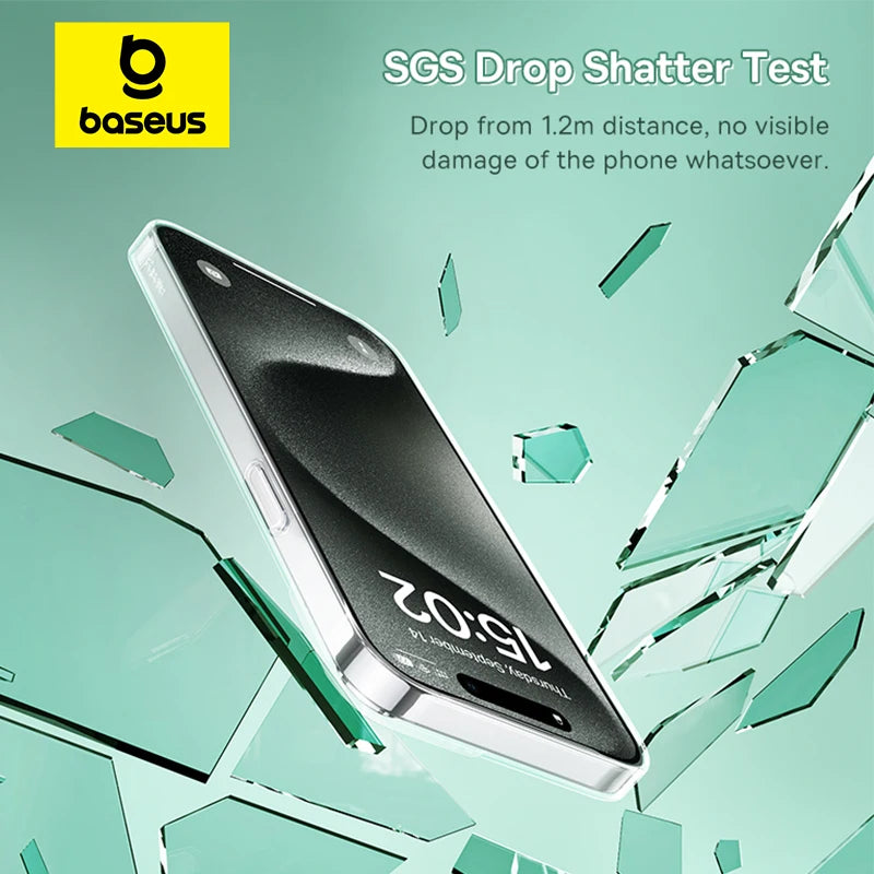 Funda magnética Baseus para iPhone 15, 14, 13, 12 y 11 Pro Max con carga inalámbrica y imán transparente