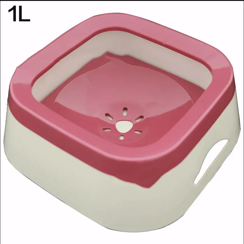 Tazón flotante de plástico ABS para perros de 1,5 l, con boquilla antihumedad y dispensador de agua sin derrames.