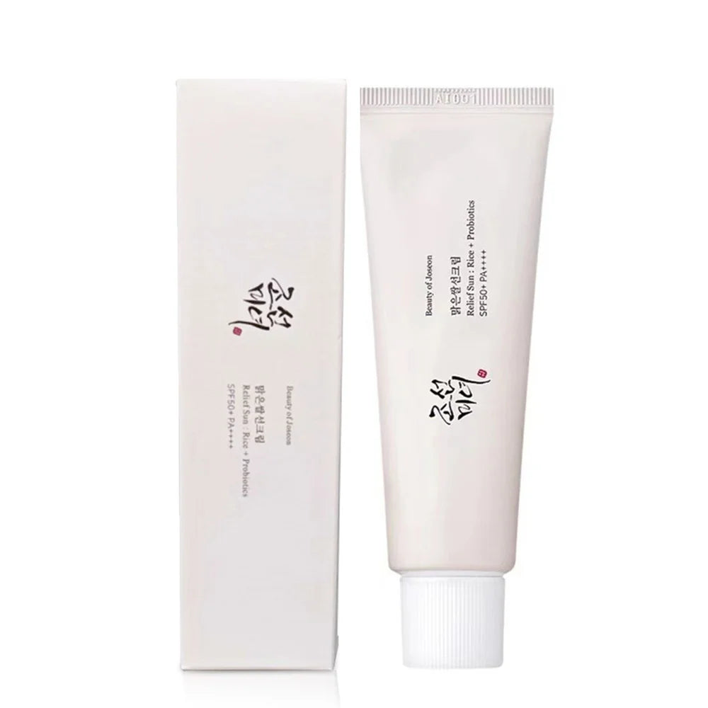 Protector solar FPS 50+, bloqueador solar probiótico de arroz coreano, crema blanqueadora de piel, bloqueador solar anti-UV, hidratante facial, bloqueador solar costero.