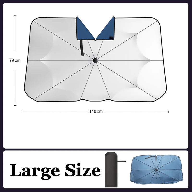 Parasol para parabrisas de coche con mango flexible giratorio de 360°, protección solar para ventana delantera, protección UV, accesorios de verano para coche.