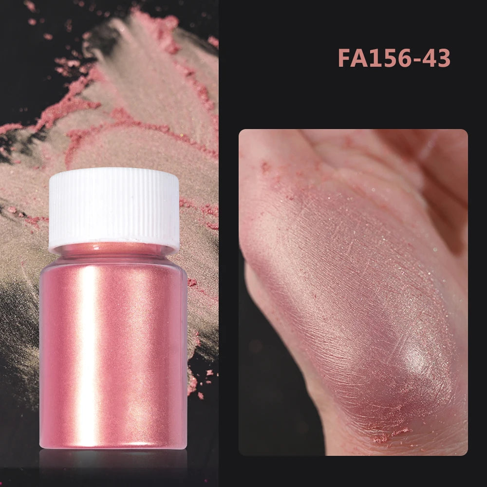 1Box Cherry Pink Chrome Pearl Nail Powder Gradient Mirror Effect Nail Art Glitter Auroras Rubbing Dust Nail Art Decoration 10g