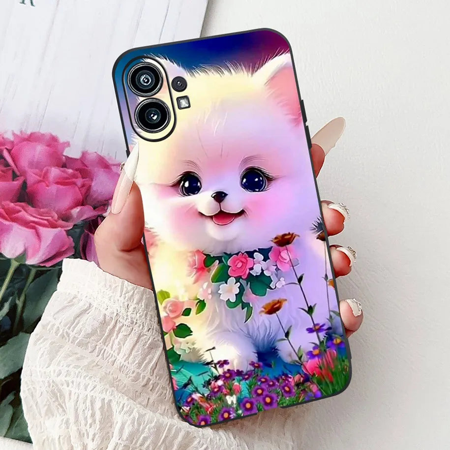 Funda para teléfono de 6,55" para Nothing Phone (1) One 1 A063, carcasa trasera de silicona suave negra a prueba de golpes para Nothing Phone1, funda con dibujos animados, nueva