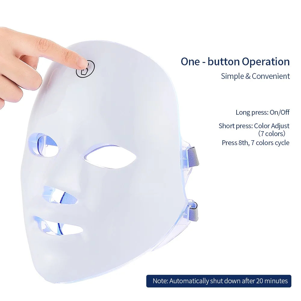 Máquina de belleza para rostro y cuello, masajeador LED para el cuidado de la piel