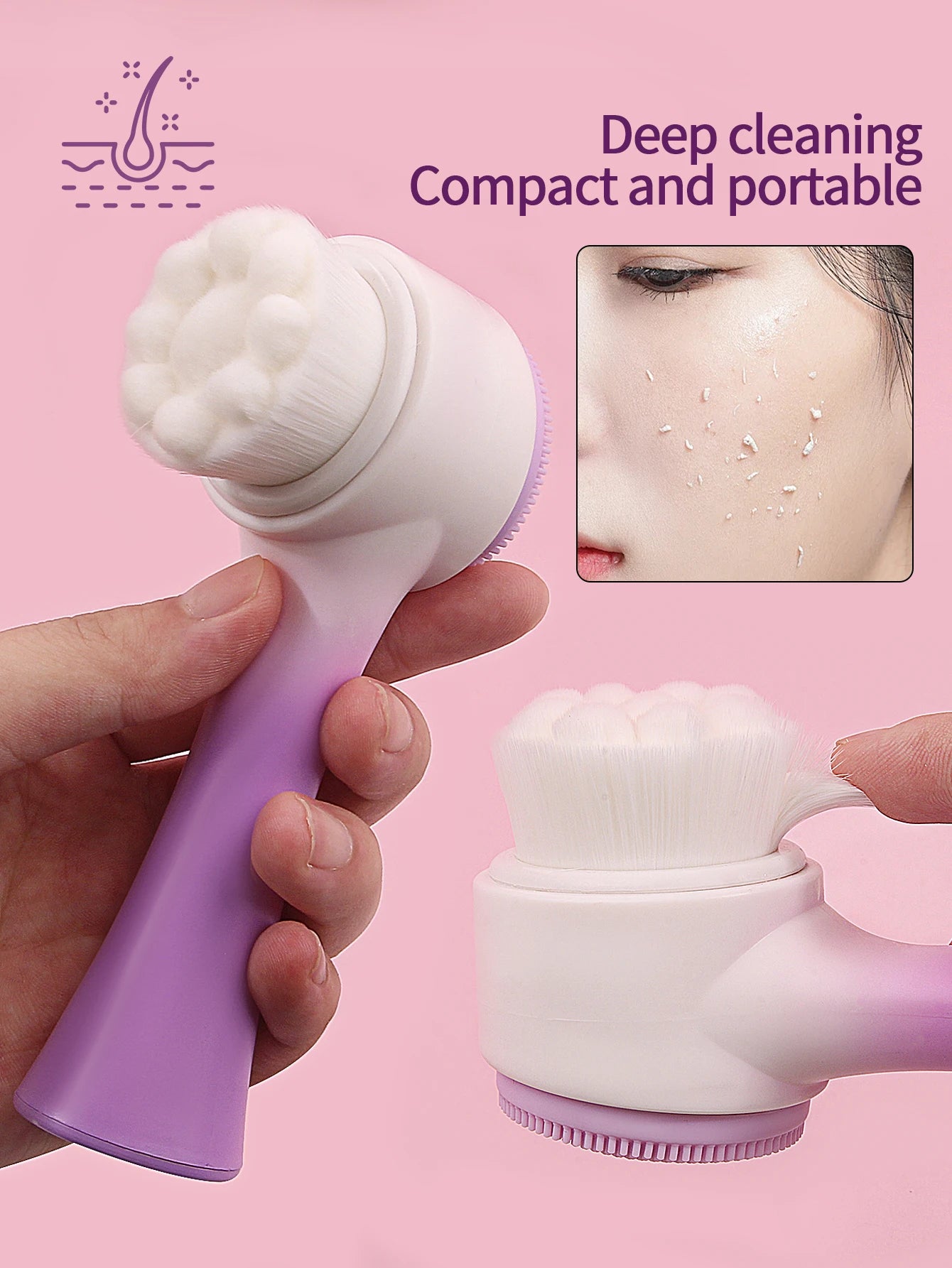 Cepillo de limpieza facial de silicona, cuidado de masajes, cepillo facial y spa, conjunto de diadema y pulsera, diadema para el cuidado de la piel