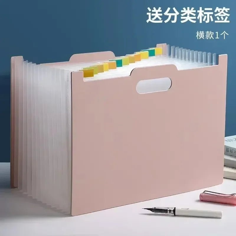 Carpetas de archivos multicapa con bolsa de expansión para clasificación y soporte para papel A4.