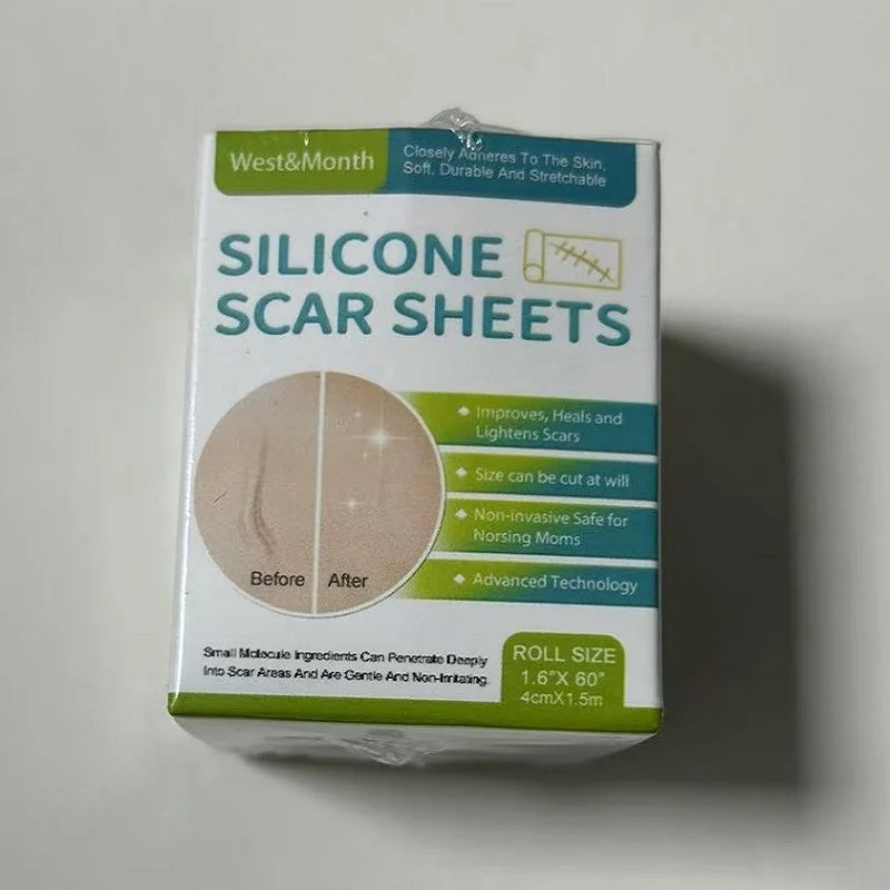 2 rollos/paquete (1 rollo = 4 cm x 1,5 m) Láminas de silicona para cicatrices, cinta autoadhesiva para cubrir cicatrices, tiras reutilizables y efectivas para el cuidado de la piel