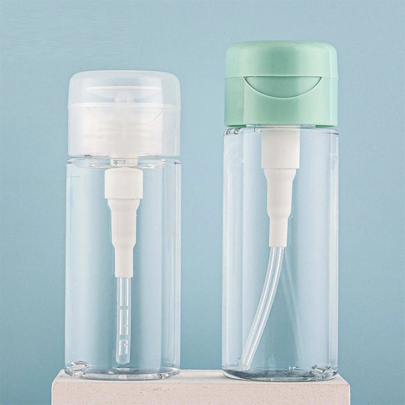 Botellas rellenables de 100/200/300 ml, dispensador de bomba vacía tipo pulsador para esmalte de uñas y desmaquillante.