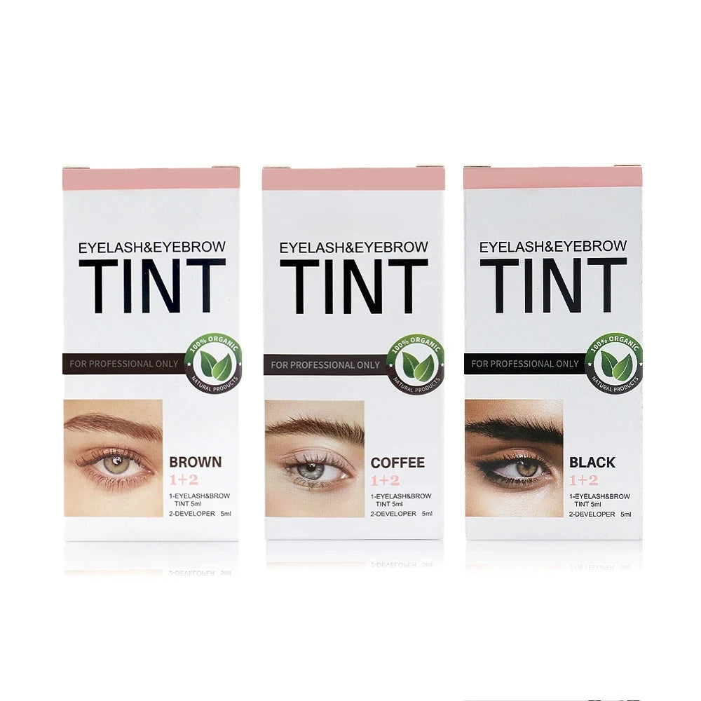 Kit de tinte para pestañas y cejas, resistente al agua, 15 minutos de duración, para realzar cejas, tinte permanente de larga duración.
