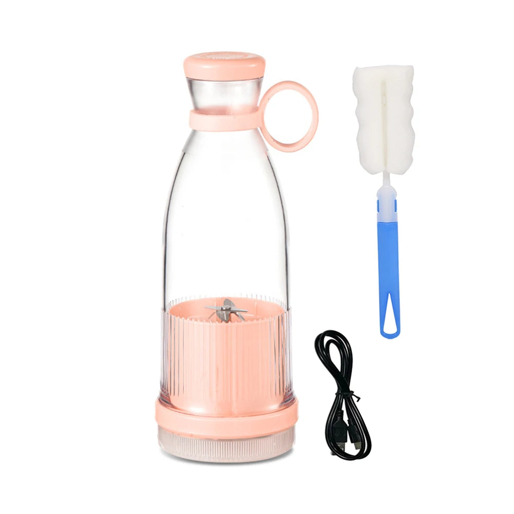 Licuadoras recargables, exprimidores de frutas frescas, azul/rosa, USB, portátiles, mini licuadora eléctrica rápida, máquina para hacer batidos y hielo.