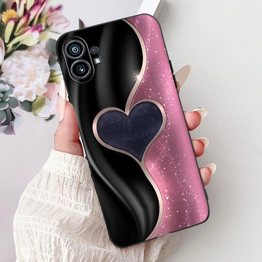 Funda para teléfono de 6,55" para Nothing Phone (1) One 1 A063, carcasa trasera de silicona suave negra a prueba de golpes para Nothing Phone1, funda con dibujos animados, nueva