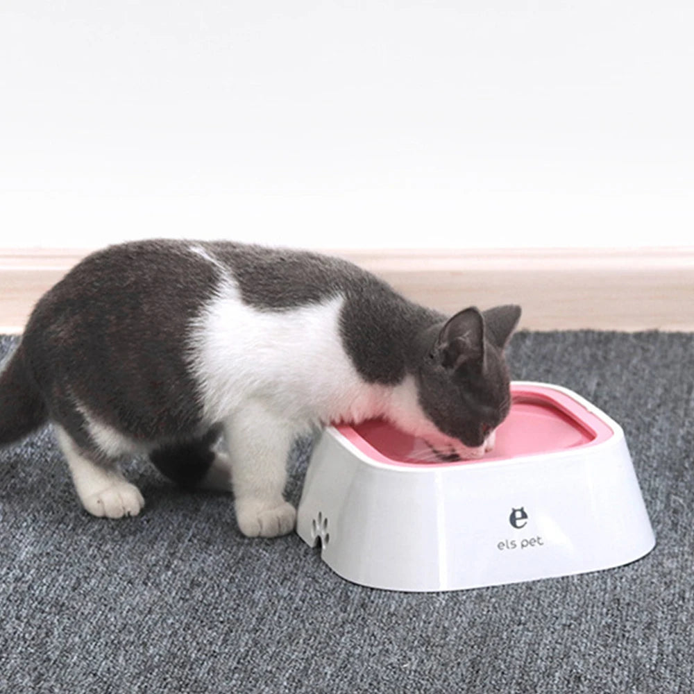 Tazón flotante de plástico ABS para perros de 1,5 l, con boquilla antihumedad y dispensador de agua sin derrames.