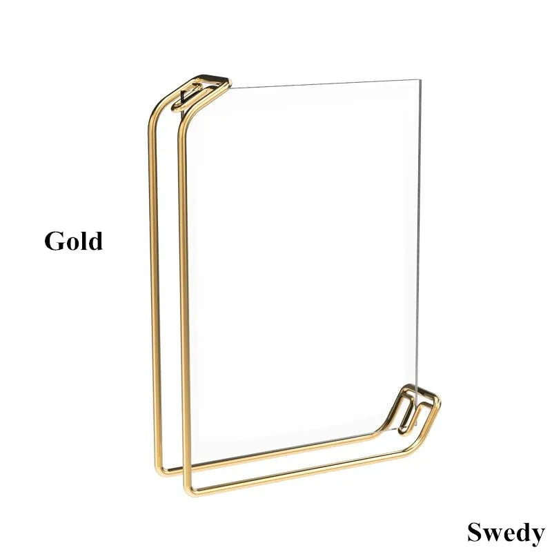 6 Inch 105x150mm Acrylic Sign Holder Menu Paper Price Listing Poster Frame Baby Wedding Gift Metal Photo Picture Display Stand