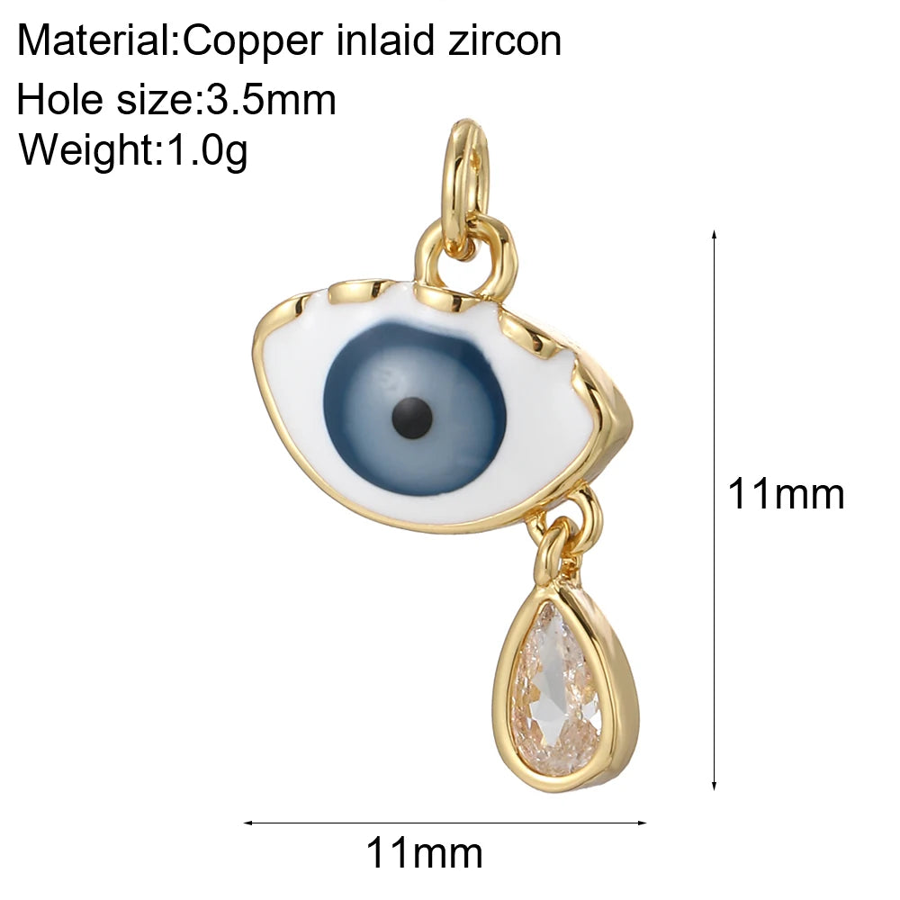 Evil Blue Eye Heart Necklace for Women Cute Gold Star Collars Diy Pendant Stainless Steel Chain High Quality
